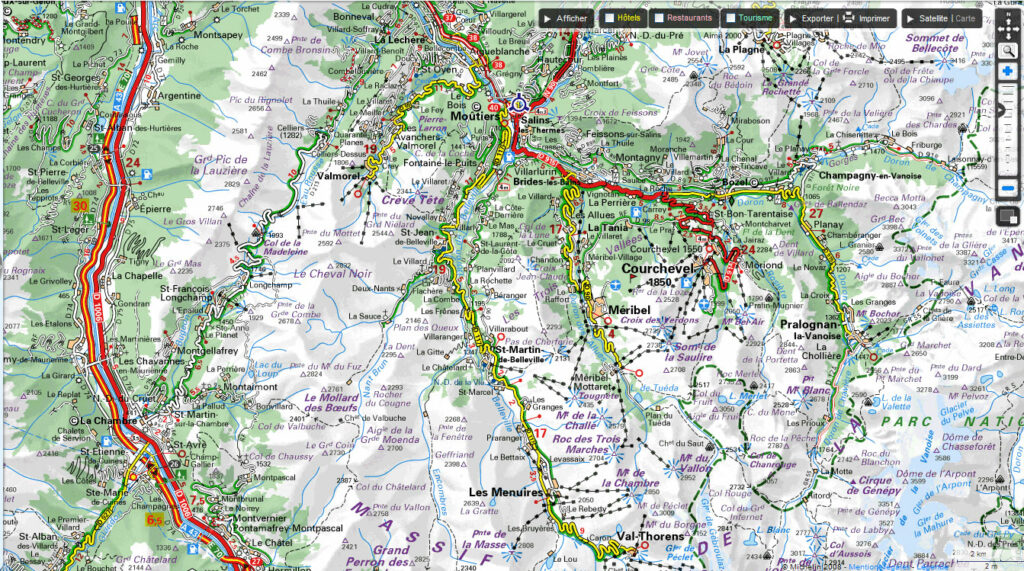 carte michelin Moutiers